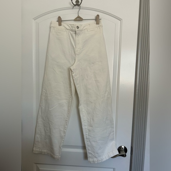 Madewell Pants - Madewell Emmett Wide Leg White Cream Wide-Leg Pants size 26